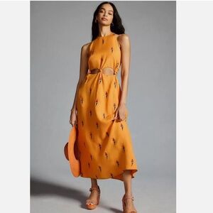 Farm Rio Parrot Halter Maxi Dress in Orange - Anthropologie